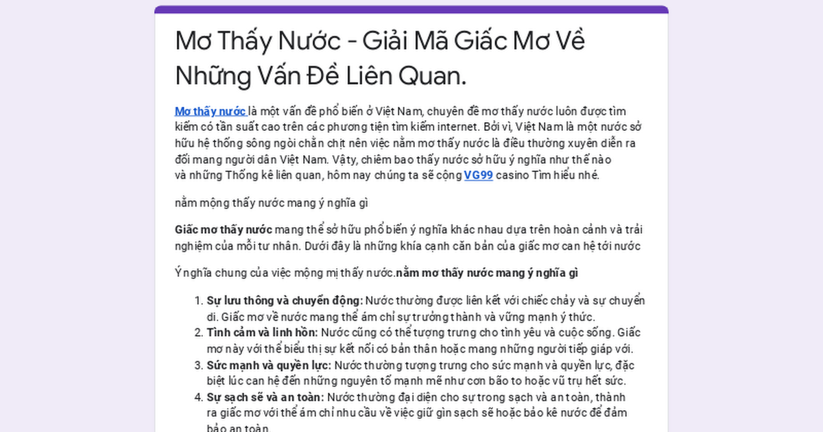 Nước ngập nhà trong giấc mơ là điềm gì?